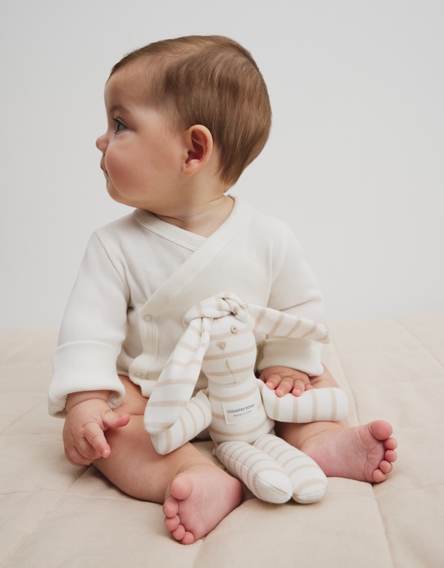Country Road - Organically Grown Cotton Stripe Rib Bunny