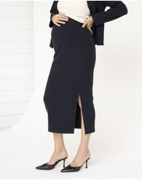 Angel Maternity - Taylor Maternity Midi Skirt in Apricot