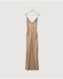 Revibe - Repaired Shona Joy La Lune Cross Draped Maxi Dress - AU 8