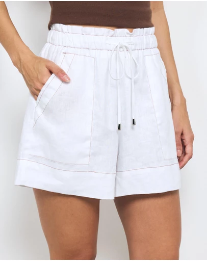 AERE - Poppy Contrast Topstitch Shorts