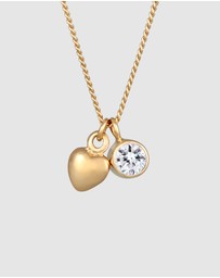 Elli Jewelry - Necklace Crystal Heart 925 Sterling Silver Gold-Plated