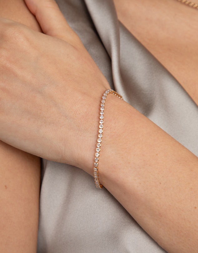 Astrid & Miyu - Gleam Bold 18ct Gold Plated Tennis Chain Bracelet