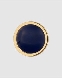 Kuzzoi - ICONIC EXCLUSIVE - Earrings Male Basic Circle Geo Enamel Blue 925 Sterling Silver Gold Plated