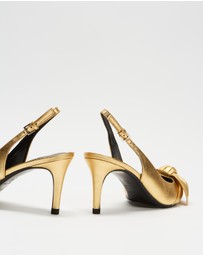 Ted Baker - Kriisty Metallic Bow 70mm Slingback Court Shoes - Women's