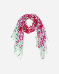 Ozwear Connection Uggs - 100% Australian Wool Print Scarf Rosy Rose Flower