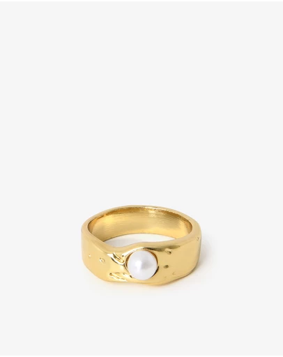 Forcast - Clara Pearl Gold Plated Ring