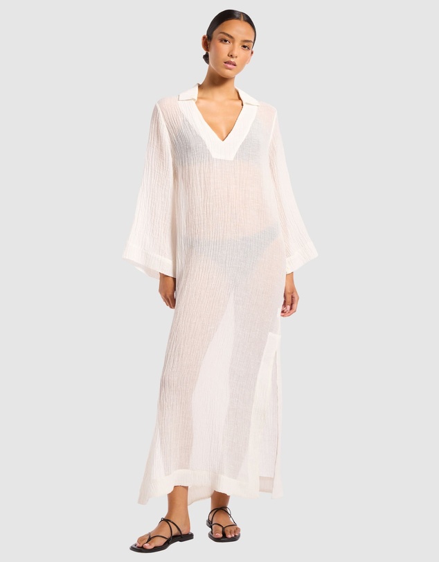 JETS - Wave Gauze Sheer Full Length Cover Up