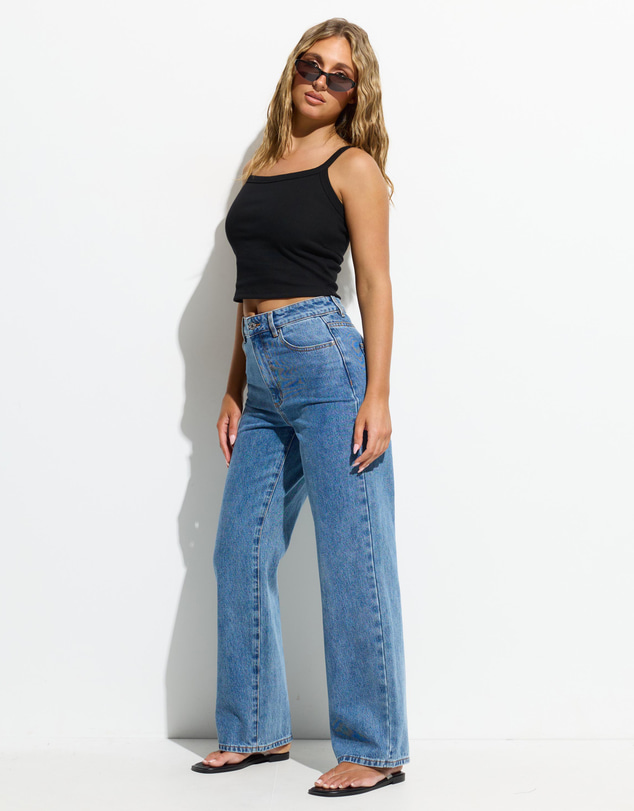 Dazie - Essentials Scoop Neck Ribbed Singlet