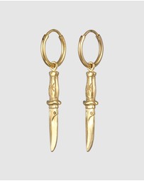 Haze & Glory - ICONIC EXCLUSIVE - Earrings Hoops Men Dagger 925 Sterling Silver Gold-Plated