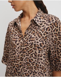 Country Road - Print Boxy Fit Linen Shirt