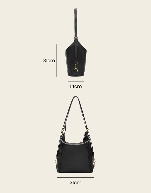 Florence - Regina Black 3-in-1 Convertible Backpack