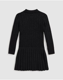 Polo Ralph Lauren - Metallic Mini-Cable Polo Sweater Dress - Kids