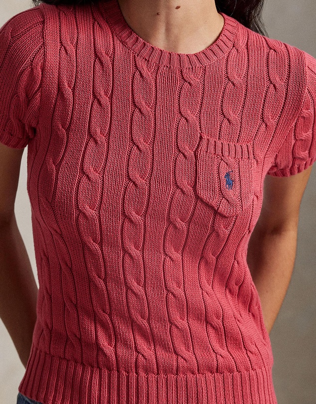 Polo Ralph Lauren - Cable-Knit Cotton Short-Sleeve Sweater - The ICONIC Exclusive