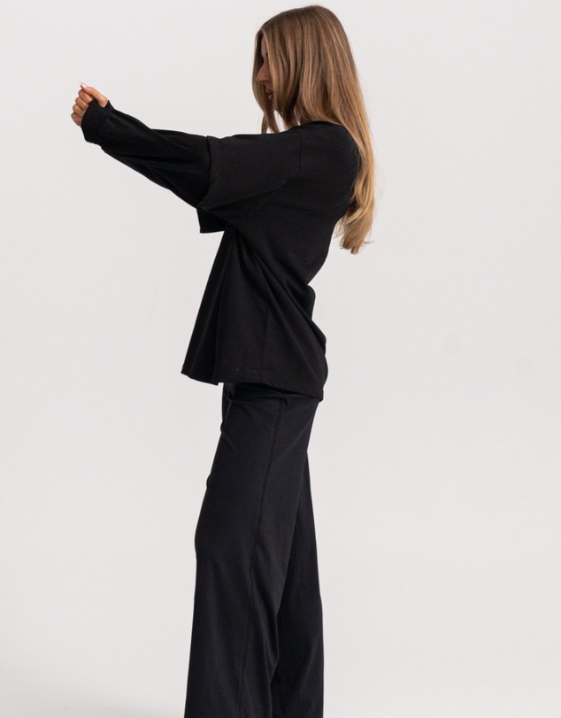 HyperLuxe The Label - Double Take LS- Black