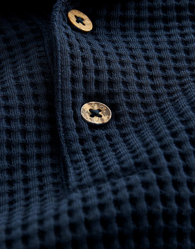 NEXT - Textured Waffle Polo Shirt