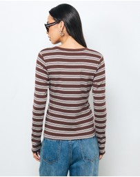 AERE - Zara Stripe Long Sleeve T-Shirt