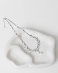 The White Collection - Courtney Pearl - Classic Silver Pearl Bridal Necklace