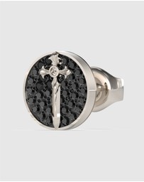 GUESS - Silver-Tone Rebel Knight Stud Earring