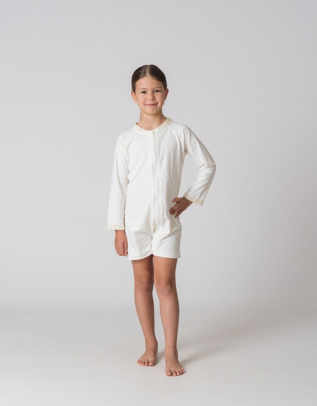 Fiola Rose Swim - Kids Sunsuit in Ivoire Perlé