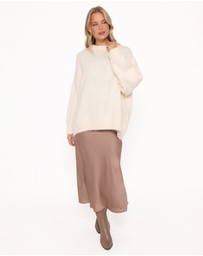 Petal & Pup - Lloyd Oversized Crew Knit Sweater - Cream