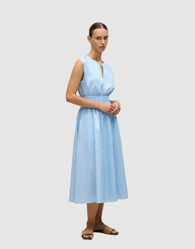 Trenery - Cotton Sateen Shirred Waist Dress