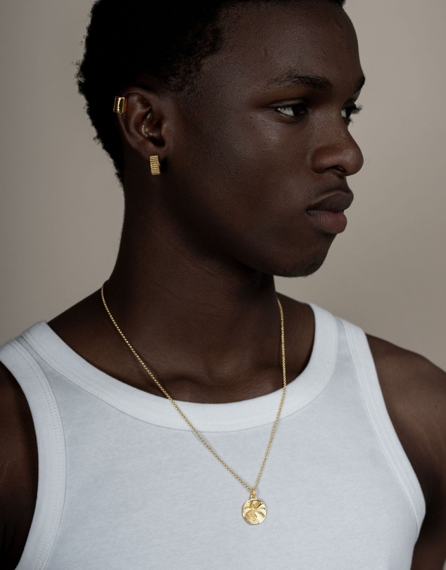 Dower & Hall - Men's St. Michael Talisman Necklace In Gold Vermeil