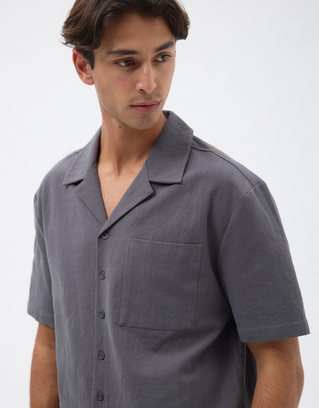 AERE - Camp Collar Cotton Textured Shirt