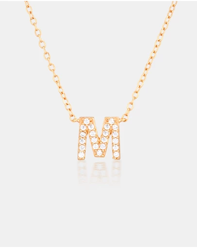 The Silver Collective - A-Z Letter Necklace - M
