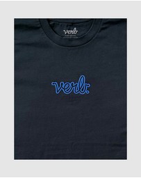 Verb - Verb Puffed Men Classic Logo 100 % Cotton Skateboards Tshirt Navy
