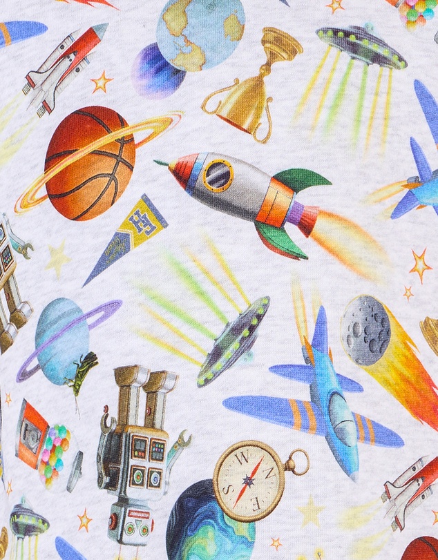 Fleur Harris - 'Outer Space' Space Hoodie in Grey Marle