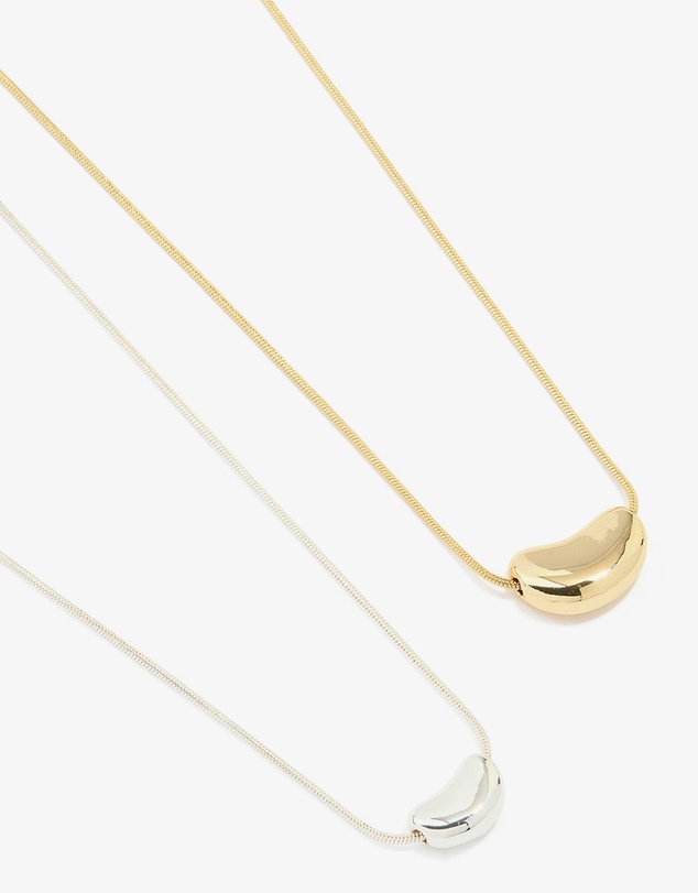 Lovisa - Mixed Metal Pebble Pendant Necklaces 2-Pack