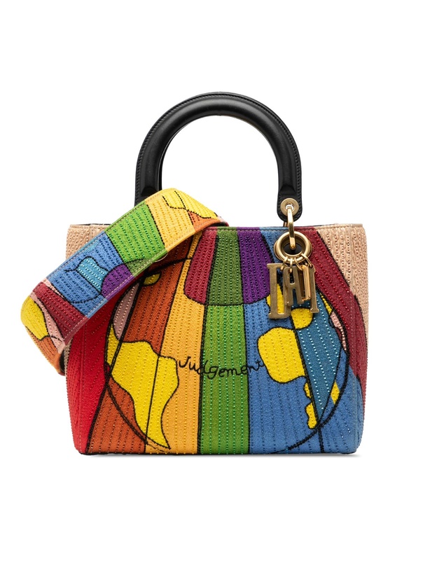Pre-Loved by Azura Reborn - Pre-Loved Medium Canvas Beaded and Embroidered Tarot Judgment Lady Dior