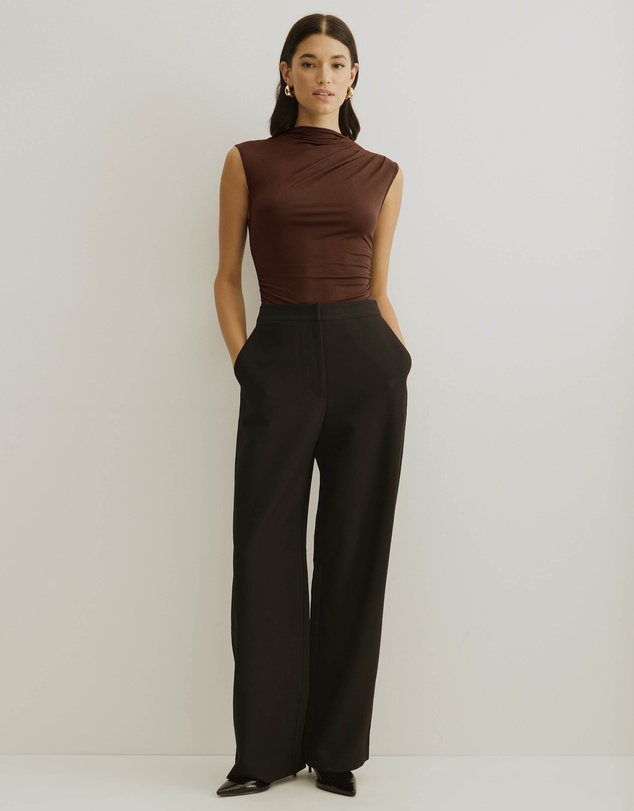 Atmos&Here - Ruched Neck Sleeveless Top