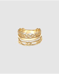 Elli Jewelry - Ring 3 in 1 Design Brass Collection