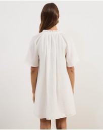 Atmos&Here - Amina A-Line Mini Dress With Butterfly Sleeves