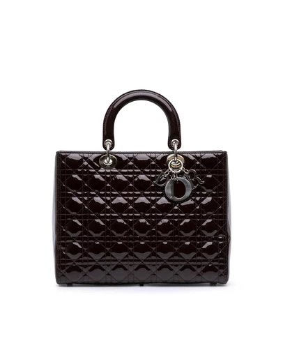Dior - Pre-Loved Large Patent Cannage Lady Dior