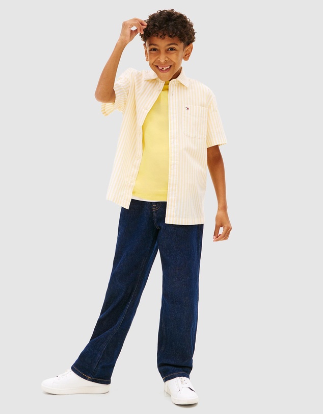 Tommy Hilfiger - Ithaca Stripe SS Oxford Shirt - Kids