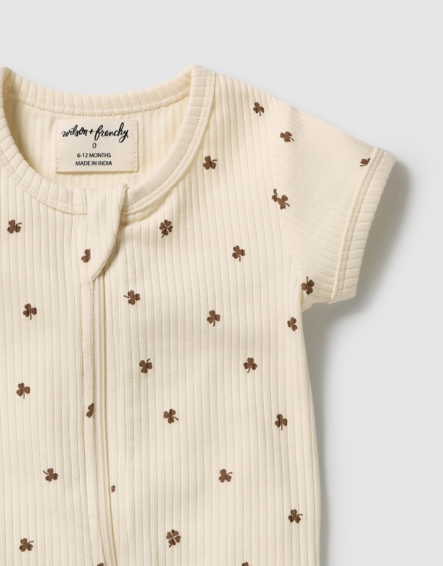 Wilson & Frenchy - My Lucky Charm Organic Boyleg Zipsuit - Babies