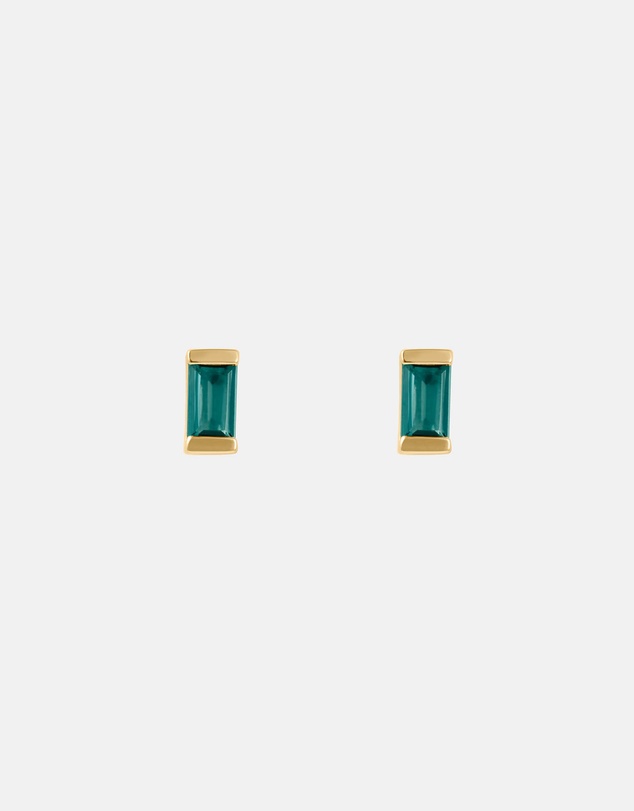 Kirstin Ash - Baguette Birthstone Studs September - London Blue Top