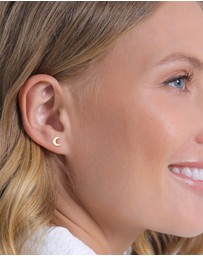 Elli Jewelry - Earrings Stud Crescent Moon Star Mix in 925 Sterling Silver Gold Plated