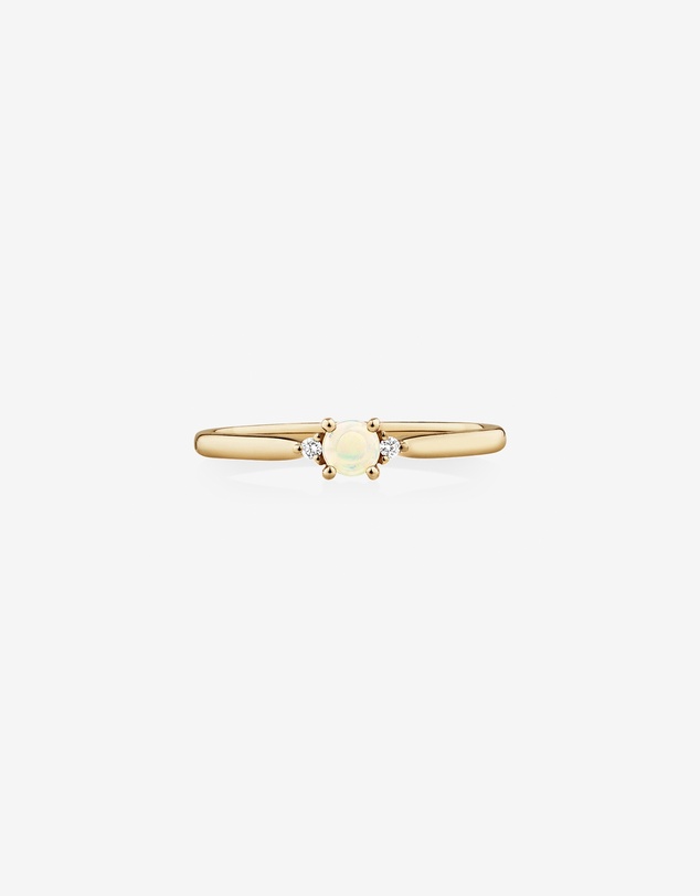 Michael Hill - 3 Stone Ring with Opal & Diamonds in 10kt Yellow Gold