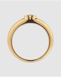 Elli Jewelry - Ring Pinky Crystal Heart Valentine 925 Sterling Silver Gold-Plated