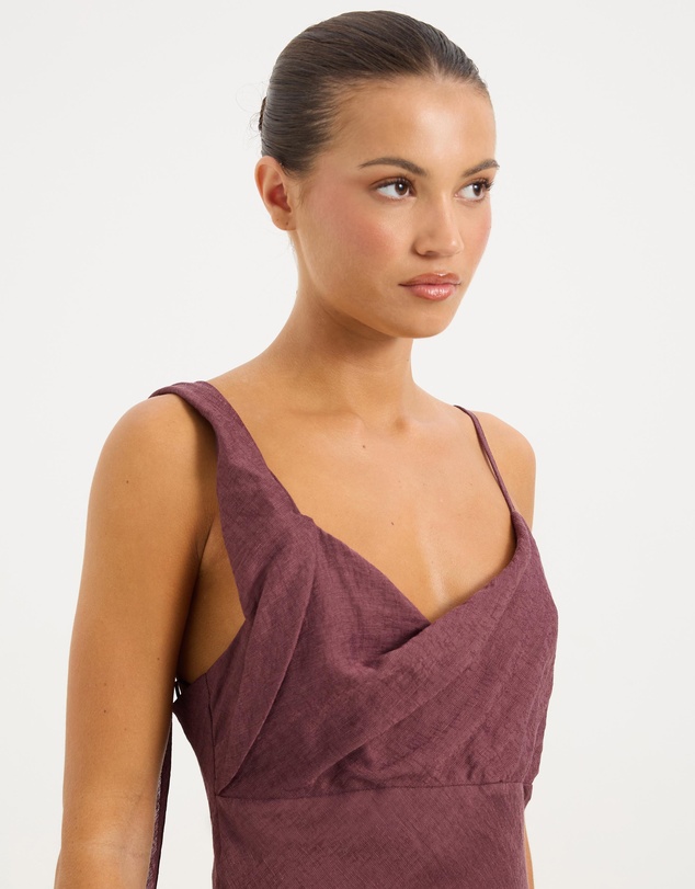 Calli - Estelle Plain Maxi Dress With Scarf