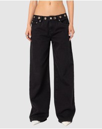 EDIKTED - Libby Grommet Waist Jeans