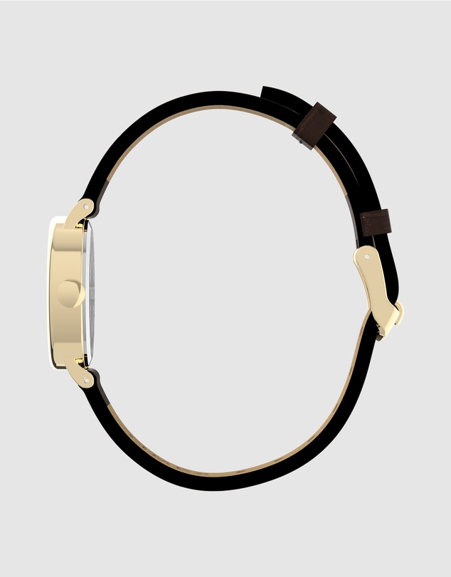 TIMEX - Women's Cavatina Gold-tone Case with Brown Strap