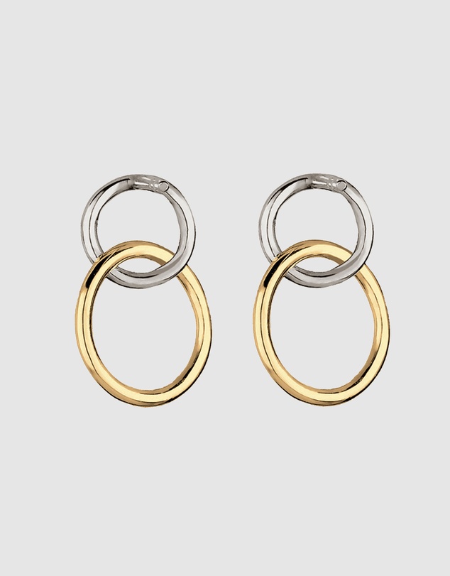 Elli Jewelry - Bicolor Circle Stud Earrings in 925 Silver