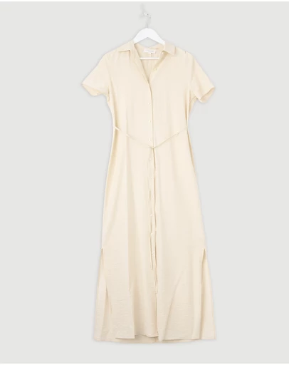 Revibe - Repaired Assembly Label Heather Silk Blend Shirt Dress - AU 8