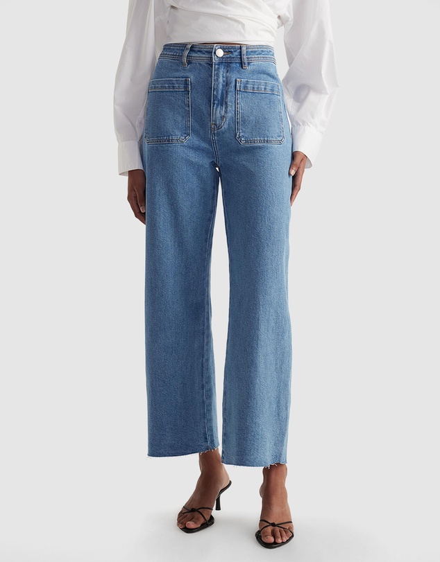 Decjuba - Darcy Cropped Wide Leg Jeans