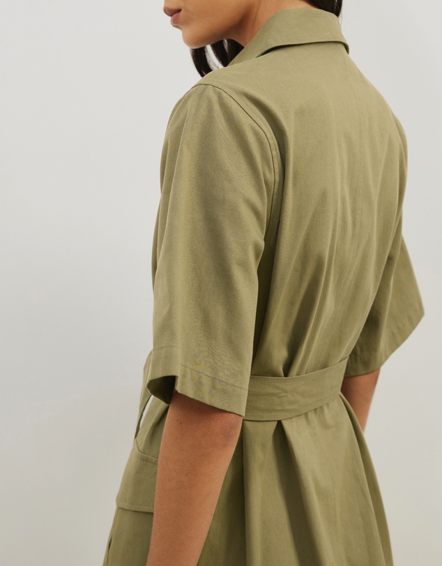 Atmos&Here - Amy Cotton Drill Midi Shirt Dress