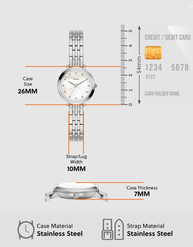 Fossil - Heidi Silver Tone Analogue Watch